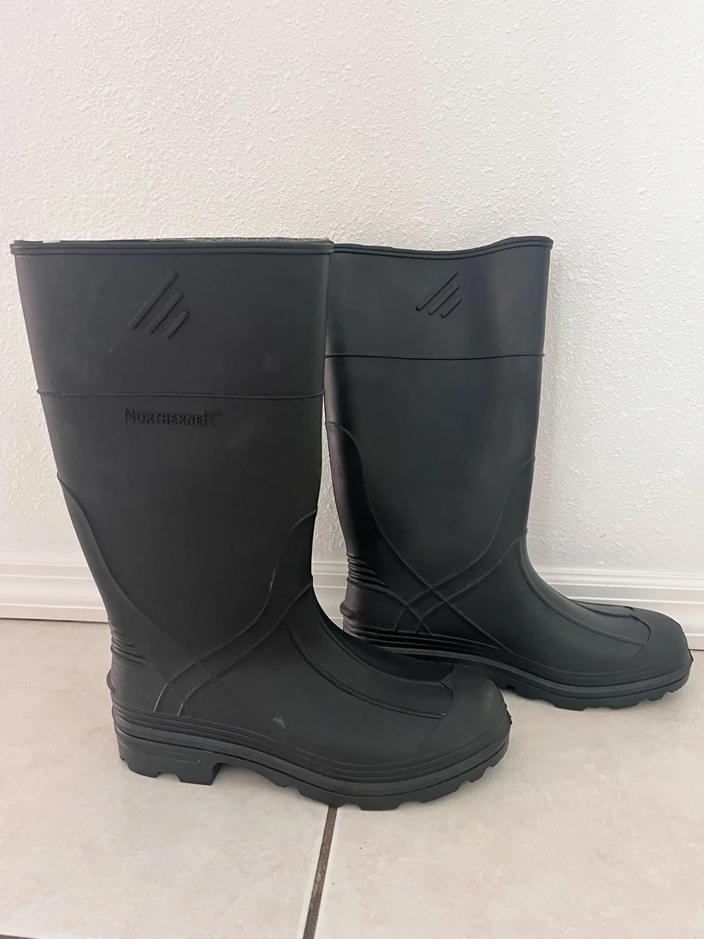 Northerner Black kids Waterproof Tall Rain Boots Big kids 4